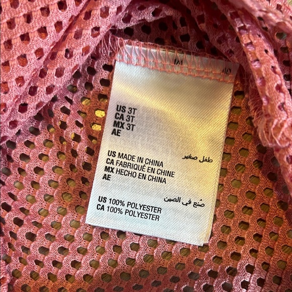 NWOT Ideology Girls‎ Pink Mesh Hooded Cover-up Size 3T - Picture 3 of 3